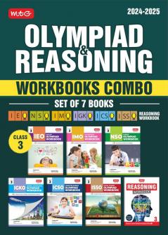 MTG NSO-IMO-IEO-ICSO-IGKO-ISSO Olympiad Workbook and Reasoning Book Combo Class 3 (Set of 7 Books) | MCQs Previous Years Paper & Achievers Section - SOF Olympiad Preparation Books For 2024-25 Exam