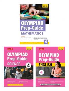 MTG Olympiad Prep-Guide Class-4 Mathematics Science & English (Set of 3 Books) - Detailed Theory Self Test with IMO-NSO-IEO Chapterwise Previous Year Question Paper For SOF 2024-25 Exam