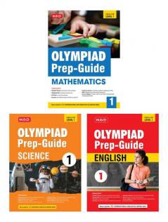MTG Olympiad Prep-Guide Class-1 Mathematics Science & English (Set of 3 Books) - Detailed Theory Self Test with IMO-NSO-IEO Chapterwise Previous Year Question Paper For SOF 2024-25 Exam