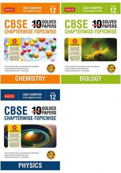 MTG CBSE 10 Years (2024-2015) Chapterwise Topicwise Solved Papers With Question Bank Class 12 Physics| Chemistry| Biology (Set of 3 Books) - CBSE Champion For 2025 Exam | Video Solution of PYQs