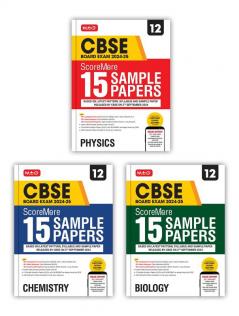 MTG CBSE Class 12 ScoreMore 15 Sample Papers Physics Chemistry & Biology Books For 2025 Board Exam (Set of 3) | Detailed Solutions of Each Chapter | Based on Latest CBSE Pattern & Syllabus