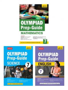 MTG Olympiad Prep-Guide Class-7 Mathematics Science & English (Set of 3 Books) - Detailed Theory Self Test with IMO-NSO-IEO Chapterwise Previous Year Question Paper For SOF 2024-25 Exam