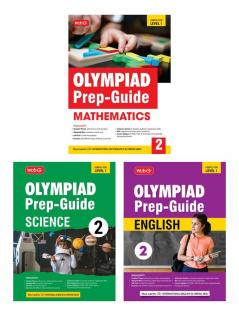 MTG Olympiad Prep-Guide Class-2 Mathematics Science & English (Set of 3 Books) - Detailed Theory Self Test with IMO-NSO-IEO Chapterwise Previous Year Question Paper For SOF 2024-25 Exam