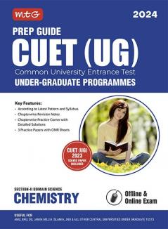 MTG Prep Guide For CUET (UG) Chemistry 2024 (Section - II Domain Science) | Chapterwise Practice Corner with Detailed Solutions & Mock Test Papers with OMR Sheet