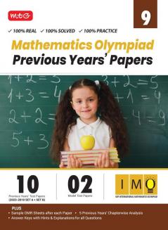 MTG IMO Class-9 Olympiad 10 Previous Years Papers (2023-2019 Set A & B) Mathematics with Mock Test Papers - Sample OMR Sheet with Chapterwise Analysis | SOF Olympiad Books For 2024-25 Exam
