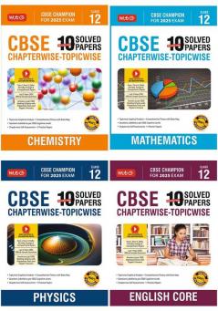 MTG CBSE 10 Years (2024-2015) Chapterwise Topicwise Solved Papers With Question Bank Class 12 Physics Chemistry Mathematics English (Set of 4 Books) - CBSE Champion For 2025 Exam | Video Solution of PYQs