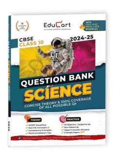 Educart CBSE Question Bank Class 10 Science 2024-25 for 2025 Board Exam (As per latest CBSE Syllabus 23 Mar 2024)