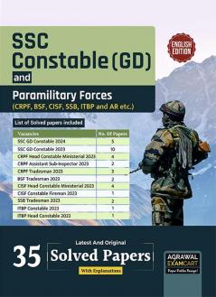 Examcart SSC Constable (GD) & Paramilitary Forces (CRPF BSF CISF SSB ITBP & AR) Solved Papers for 2025 Exam in English