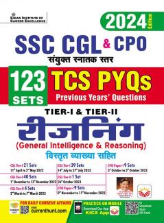 Ssc Cgl & Cpo Reasoning Tcs Pyqs Tier 1 & Tier 2 Solved Papers 2024 Edition (Hindi Medium)(5004)