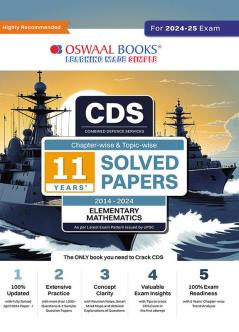 Oswaal CDS (Combined Defence Services) Chapter-wise & Topic-wise 11 Years' Solved Papers (2014-2024) Elementary Mathematics | For 2024-25 Exam