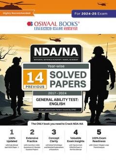 Oswaal NDA-NA (NATIONAL DEFENCE ACADEMY/NAVAL ACADEMY) Yearwise 14 Previous Solved Papers (2017-2024) | General Ability Test | English For 2024-25 Exam