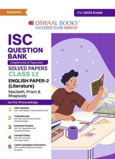 Oswaal ISC Question Bank Class 12 English-2 | Chapterwise and Topicwise | Solved Papers | For Board Exams 2025