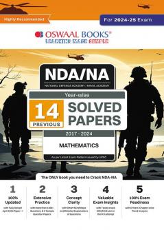 Oswaal NDA-NA (NATIONAL DEFENCE ACADEMY/NAVAL ACADEMY) 14 Previous Solved Papers Mathematics | Yearwise (2017-2024) For 2024-25 Exam