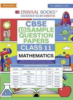 Oswaal Cbse Sample Question Papers Class 11 Mathematics (For 2025 Exam)