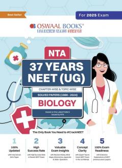 Oswaal NEET (UG) 37 Years' Chapter-wise & Topic-wise Solved Papers Biology (1988-2024) for 2025 Exam