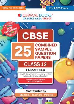 Oswaal CBSE 25 Humanities Stream Combined Sample Question Papers Class 12 Books English Core History Geography Political Science Psychology Sociology (For 2025 Exam)