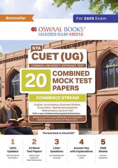 Oswaal CUET (UG) 20 Combined Mock Test Papers Commerce Stream (English Mathematics Accountancy Economics Business Studies General Test) Hardcover Book For 2025 Exam
