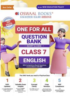 Oswaal One For All Question Bank NCERT & CBSE, Class-7 English (For 2024-25 Exam)