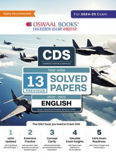 Oswaal CDS (Combined Defence Services) Yearwise 13 Solved Papers (2018-2024) English (2024-25 Exam)