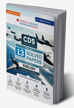 Oswaal CDS (Combined Defence Services) Yearwise 13 Solved Papers (2018-2024) English (2024-25 Exam)