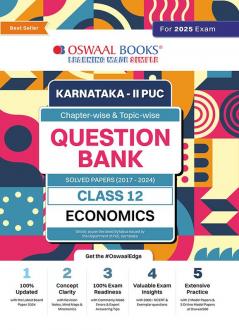 Oswaal Karnataka 2nd PUC Question Bank Class 12 Economics, Chapterwise & Topicwise Previous Solved Papers (2017-2024) for Board Exams 2025