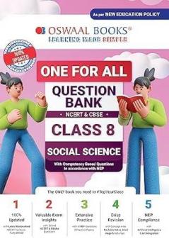 Oswaal One For All Question Bank NCERT & CBSE Class-8 Social Science (For 2024-25 Exam)
