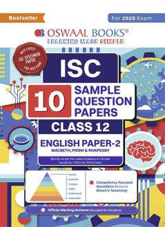 Oswaal ISC | 10 Sample Question Papers | Class 12 | English-2 (For 2025 Exam)
