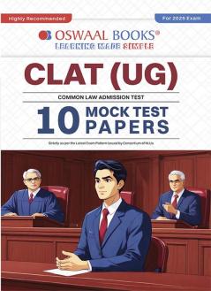 Oswaal CLAT (UG) Common Law Admission Test 10 Mock Test Papers For 2025 Exam