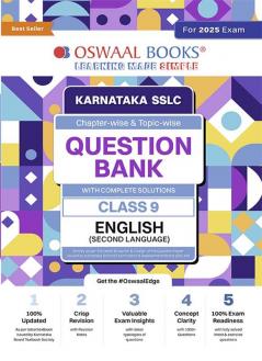 Oswaal Karnataka SSLC Question Bank Class 9 English 2nd Language Book | Chapter-wise & Topic-wise | With Complete Solutions | For Board Exams 2025