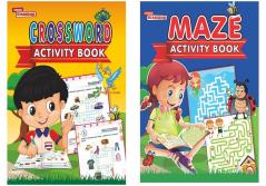 Activity Books (Set of 2 Books)- Crossword Activity + Maze Activity