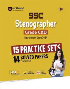 SSC Stenographer Grade C & D Exam 2024 | 15 Practice Sets & 14 Solved Papers (2023-2014) | English Medium