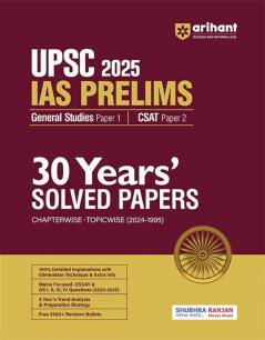 UPSC IAS & State PCS Pre Exam 2025 GS (Paper1) and CSAT (Paper2) | 30 Years Solved Papers (2024 -  1995) | English Medium