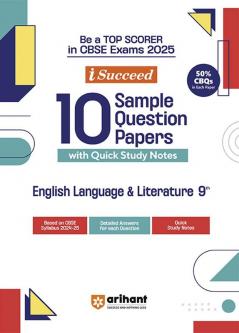 i-Succeed CBSE English Language & Literature Class 9th | 10 Sample Question Papers | For CBSE Exams 2025