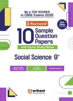 i-Succeed CBSE Social Science Class 9th | 10 Sample Question Papers | For CBSE Exams 2025