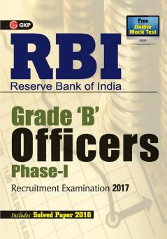 RBI Reserve Bank of India GRADE (B) Officers Phase-I Recruitment Examination 2017