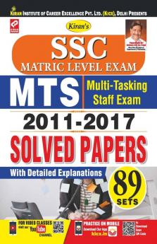 SSC MATRIC LEVEL MTS NON-TECHNICAL STAFF EXAM 2011-2017 SOLVED PAPERS-ENGLISH (89 Sets)