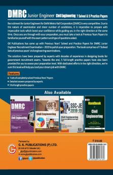 DMRC 2019 : Junior Engineer  Civil Engineering  Previous Years' Solved Papers (12 Sets)