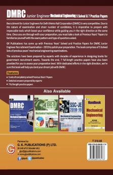 DMRC 2019 : Junior Engineer  Mechanical Engineering  Previous Years' Solved Papers (12 Sets)
