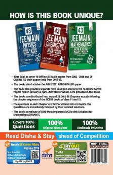 43 JEE Main Mathematics Online (2019-2012) & Offline (2018-2002) Chapter-wise + Topic-wise Solved Papers 3rd Edition