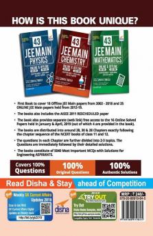 43 JEE Main Chemistry Online (2019-2012) & Offline (2018-2002) Chapter-wise + Topic-wise Solved Papers 3rd Edition