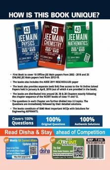 43 JEE Main Physics Online (2019-2012) & Offline (2018-2002) Chapter-wise + Topic-wise Solved Papers 3rd Edition