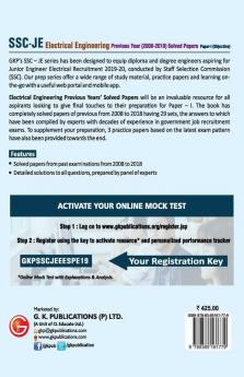 SSC JE Electrical Engineering for Junior Engineers Previous Year Solved Papers (2008-18) 2018-19 for Paper I