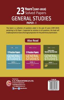 23 Years Solved Papers 1997-2019 General Studies Paper I for Civil Services Preliminary Examination 2020