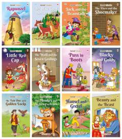 Story Books for Little Kids - Fairy Tales (Illustrated) (Set of 12 Books) - Rapunzel Puss in Boots Little Red Cap Blacky and Goldy… Beauty and the Beast