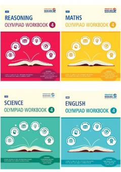 SBB Reasoning Maths Science and English Olympiad Workbook Combo - Class 4