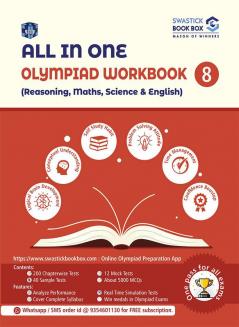 All in One Olympiad Workbook for Reasoning Maths Science & English - Class 8