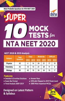 Super 10 Mock Tests for NTA NEET 2020 - 3rd Edition