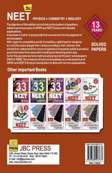 SOLVED PAPERS”:—NEET 13 YEARS’ (2020 to 2008)- Physics|Chemistry|Biology (2nd Edition)