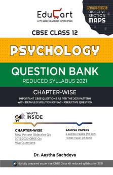 Educart CBSE Psychology Class 12 Question Bank (Reduced Syllabus) for 2021