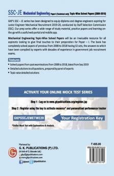 SSC 2020 : Junior Engineer Paper I - Mechanical Engineering - Topic-Wise Solved Papers 2008-2018